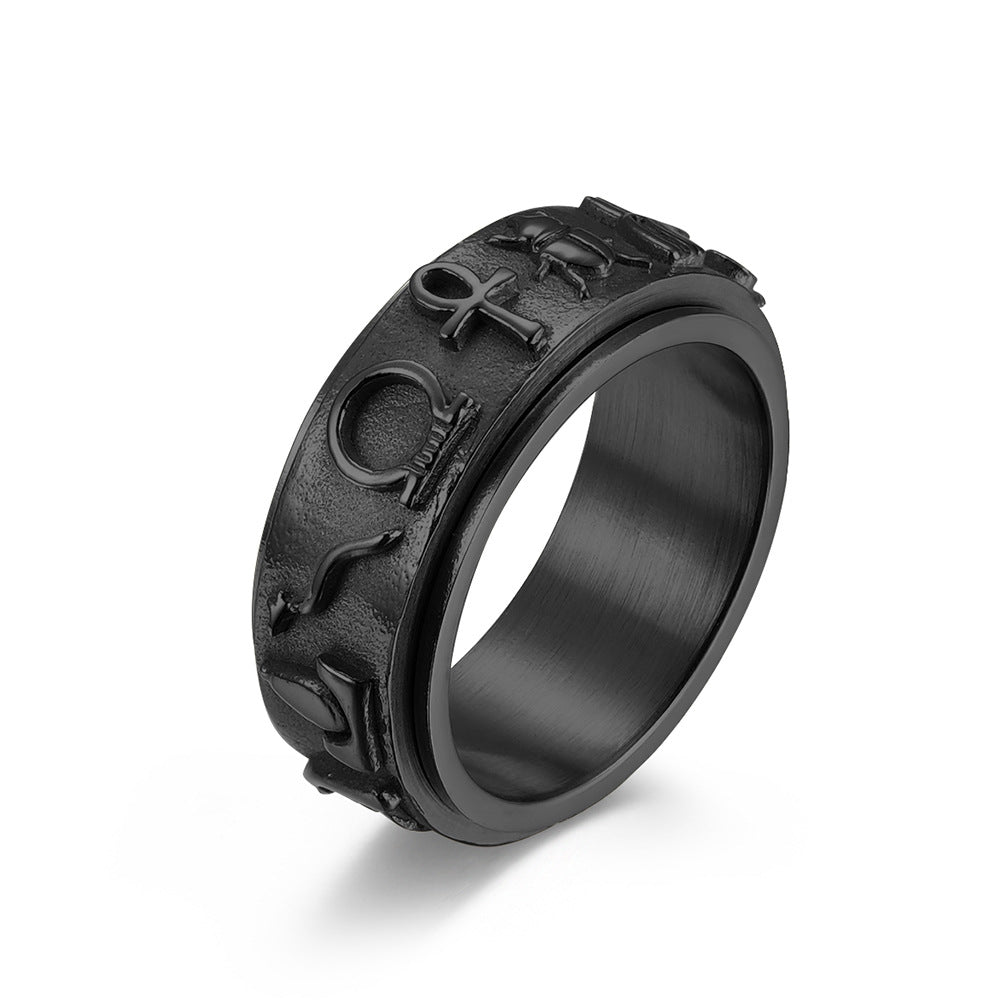 Joyería al por mayor Símbolos del Antiguo Egipto Anillos de acero inoxidable